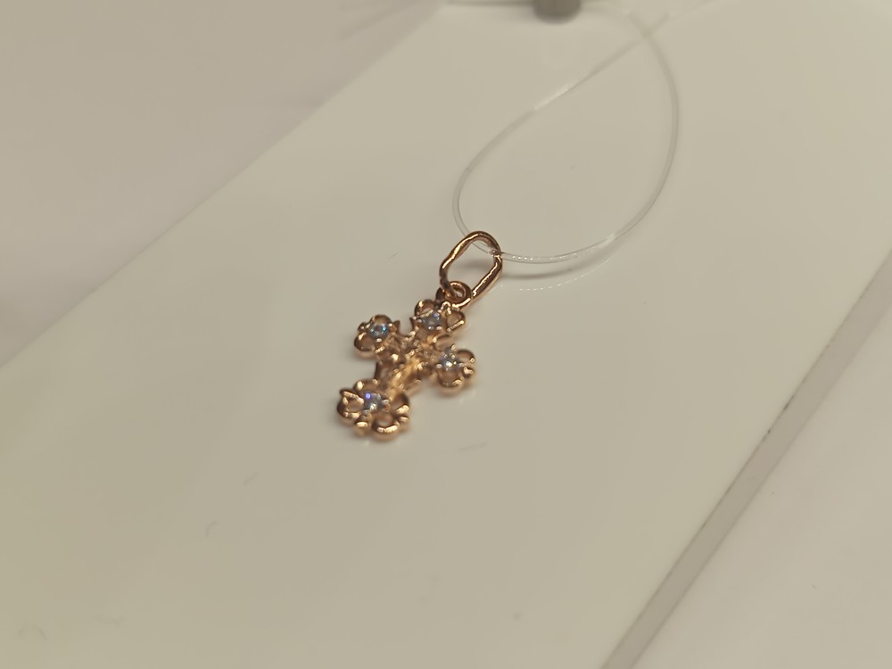 ПОДВЕСКА КРЕСТ с камнями (Au 585)