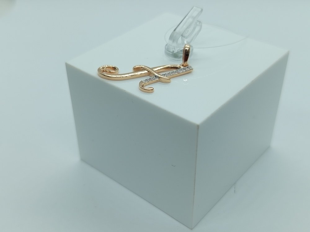 ПОДВЕСКА БУКВА А с камнями (Au 585)