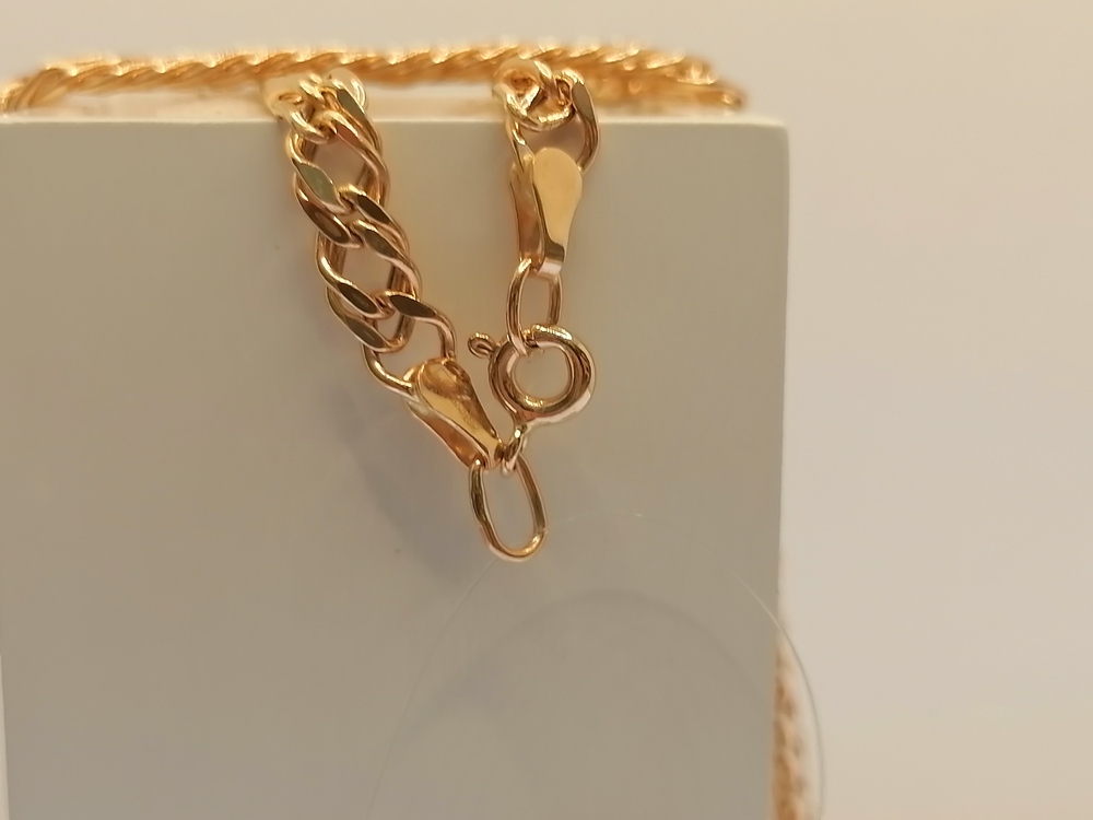 8080154П-60 ЦЕПЬ ПУСТОТЕЛАЯ Ромб двойной (Au 585)