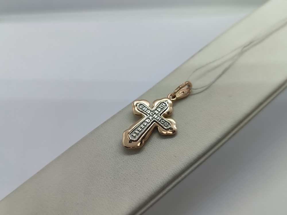 ПОДВЕСКА КРЕСТ С КАМНЕМ (Au 585)