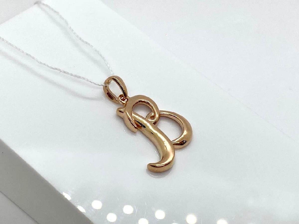 ПОДВЕСКА БУКВА В без камня (Au 585)