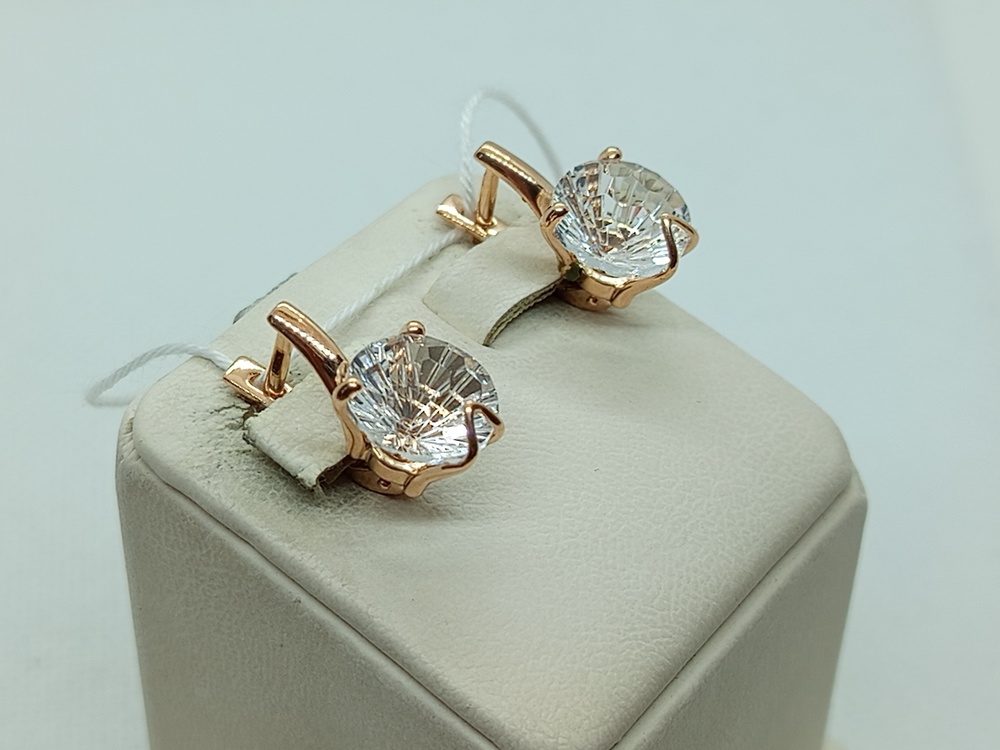 СКМ585 СЕРЬГИ С КАМНЕМ (Au 585)