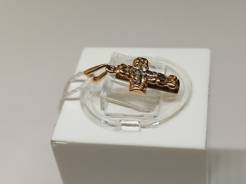 ПОДКБК585 ПОДВЕСКА КРЕСТ БЕЗ КАМНЯ (Au 585)