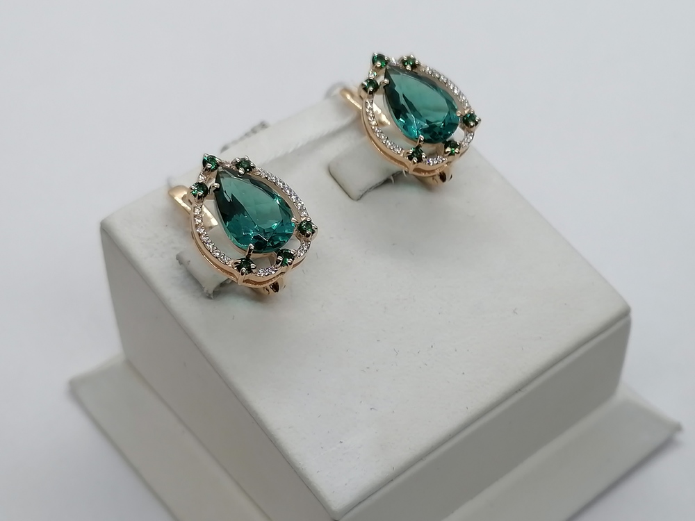 СКМИ585 СЕРЬГИ С КАМНЯМИ (Au 585)