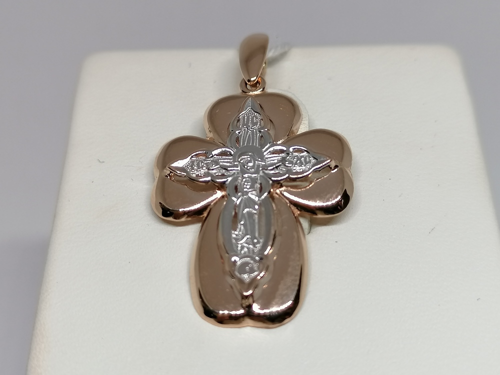 ПОДКБК585 ПОДВЕСКА КРЕСТ БЕЗ КАМНЯ (Au 585)