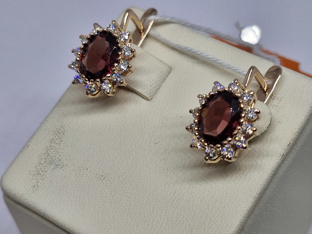 СКМИ585 СЕРЬГИ С КАМНЯМИ (Au 585)