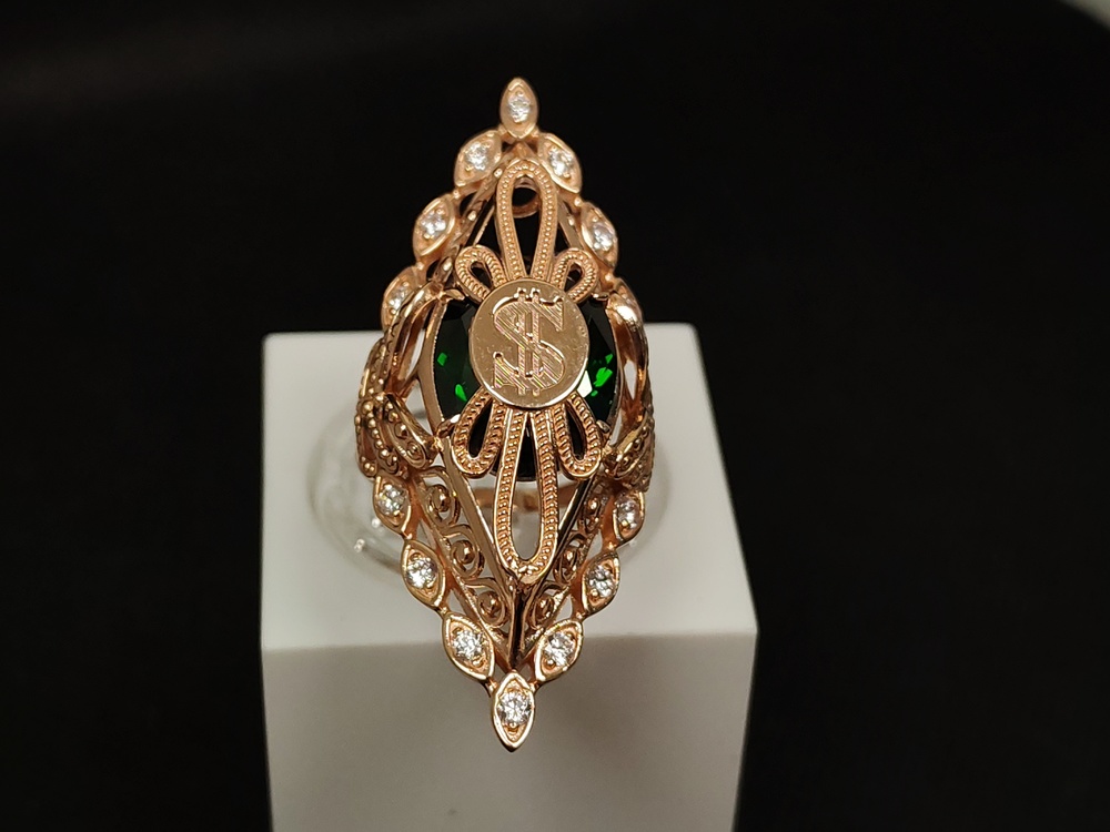 КОЛКМИ585 КОЛЬЦО С КАМНЯМИ (Au 585)