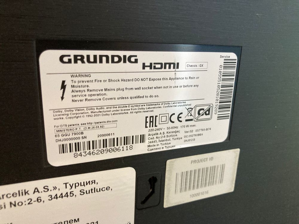 LED Телевизор Grundig 65 GGU 7900B