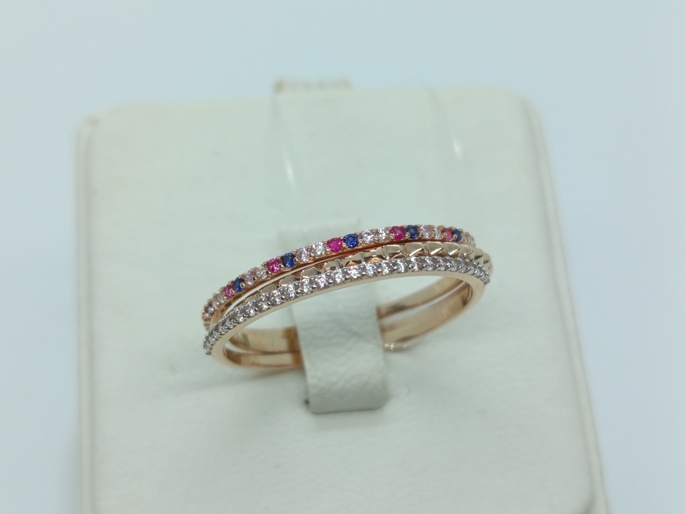 КОЛЬЦО С КАМНЯМИ (Au 585)