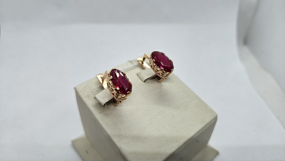 СКМ583 СЕРЬГИ С КАМНЕМ (Au 583)