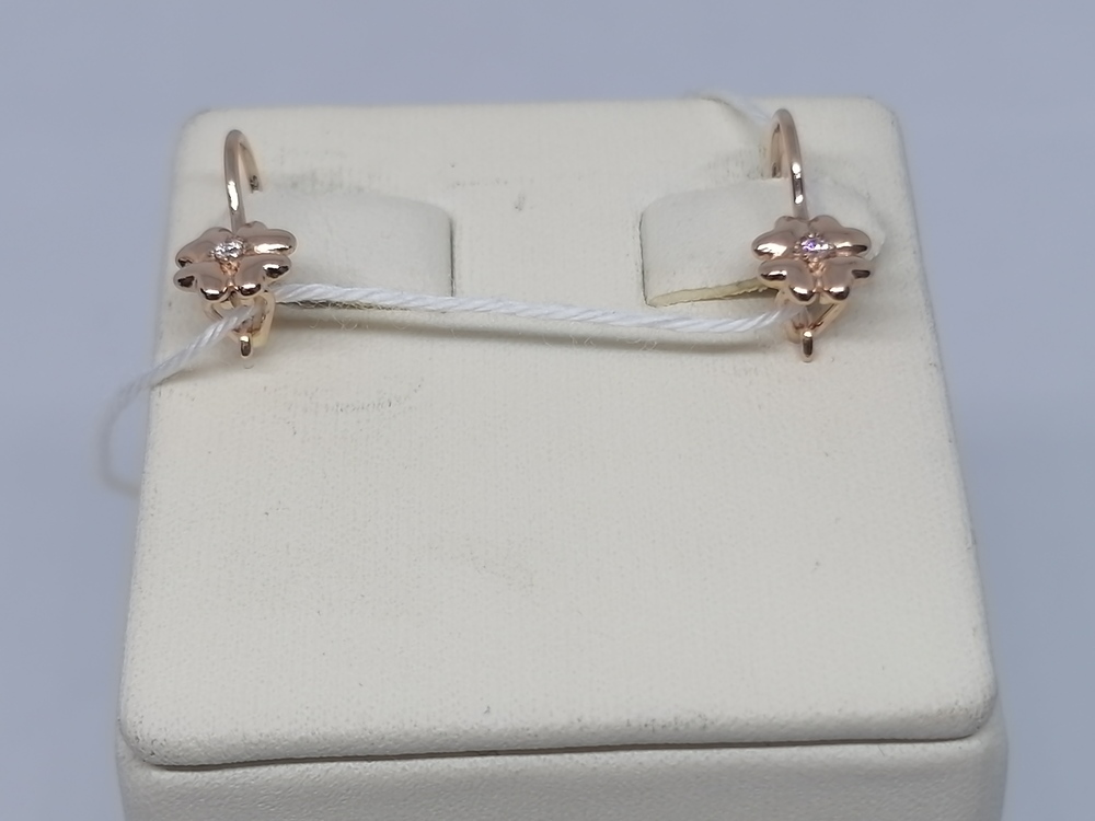 СКМ585 СЕРЬГИ С КАМНЕМ (Au 585)