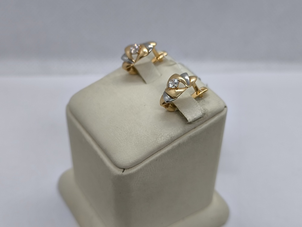 СКМ585 СЕРЬГИ С КАМНЕМ (Au 585)