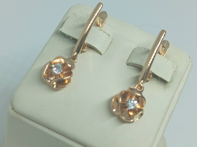 СЕРЬГИ С КАМНЕМ (Au 585)