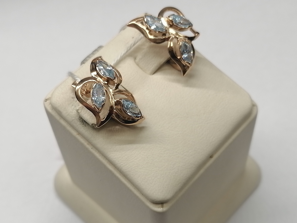 СКМИ585 СЕРЬГИ С КАМНЯМИ (Au 585)