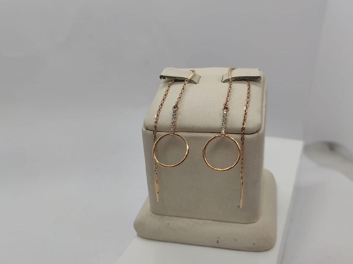 СЕРЬГИ ПРОДЕВКИ с камнями (Au 585)