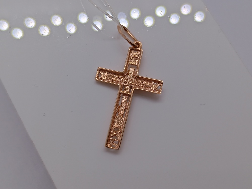 03-3782 ПОДВЕСКА КРЕСТ без камня (Au 585)