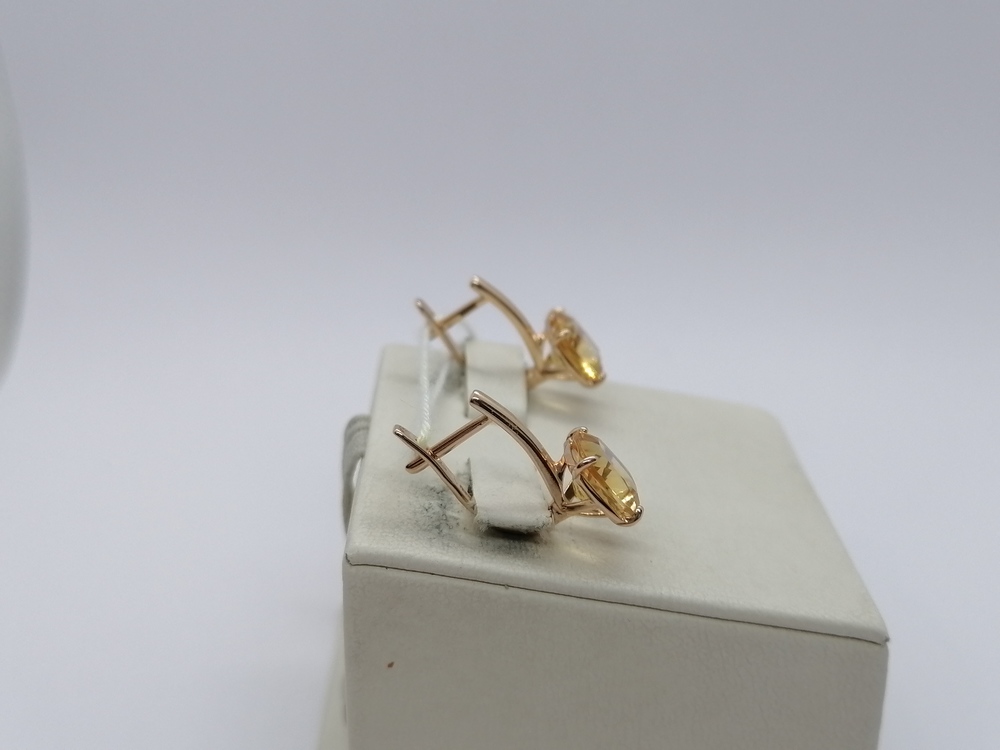 СКМ585 СЕРЬГИ С КАМНЕМ (Au 585)