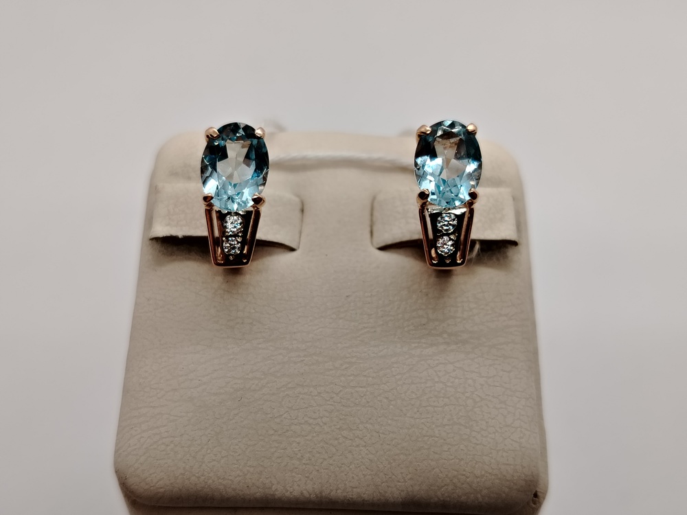 СКМИ585 СЕРЬГИ С КАМНЯМИ (Au 585)