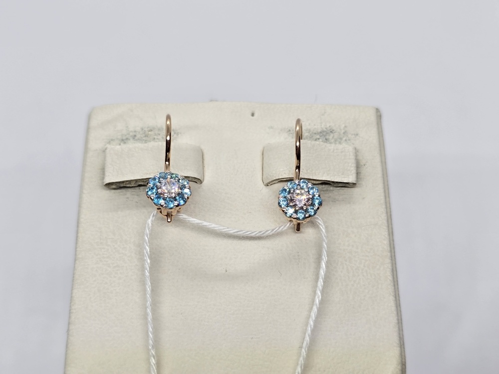 СКМИ585 СЕРЬГИ С КАМНЯМИ (Au 585)