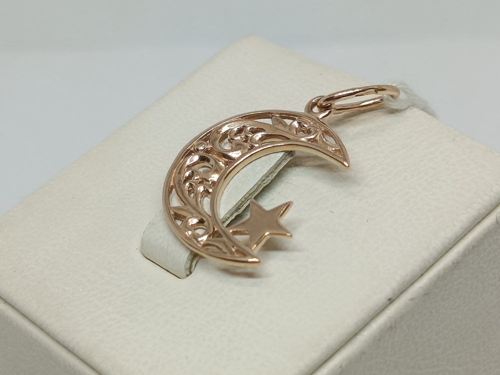 ПОДПБК585 ПОДВЕСКА ПОЛУМЕСЯЦ БЕЗ КАМНЯ (Au 585)