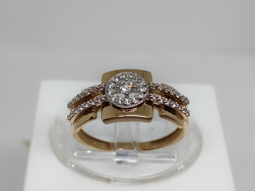 КОЛЬЦО С КАМНЯМИ (Au 585)