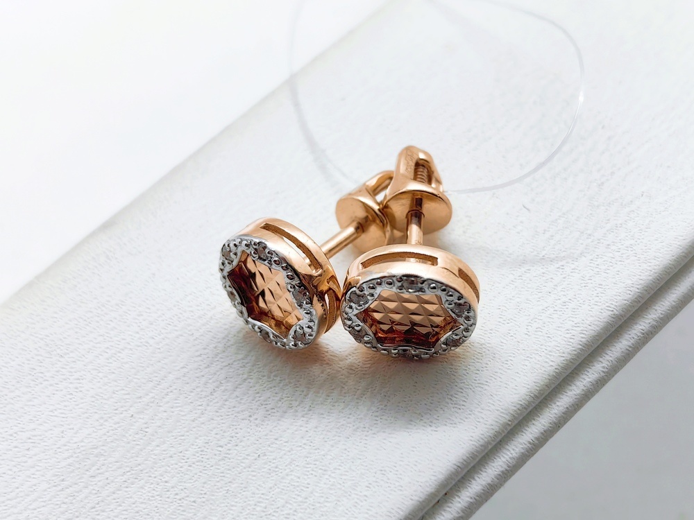 СЕРЬГИ ПУСЕТЫ с камнями (Au 585)