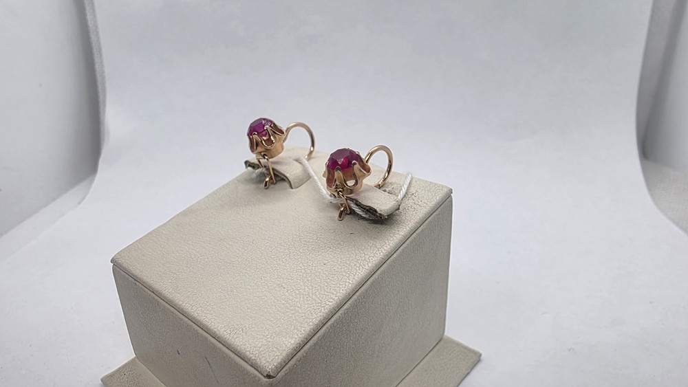 СКМ583 СЕРЬГИ С КАМНЕМ (Au 583)