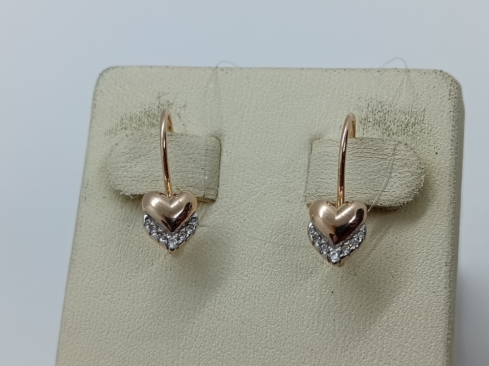 СЕРЬГИ ПЕТЕЛЬКА с камнями (Au 585)