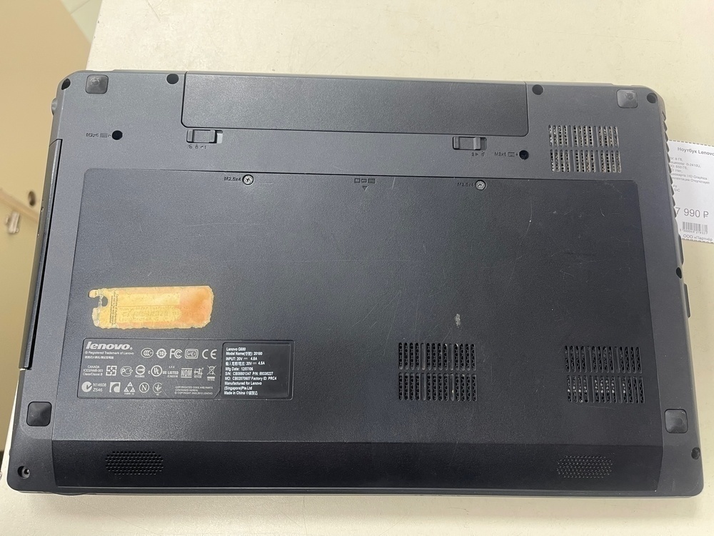 Ноутбук Lenovo g580; i5-2410U, HD Graphics, 8 Гб, Нет, 650 Гб