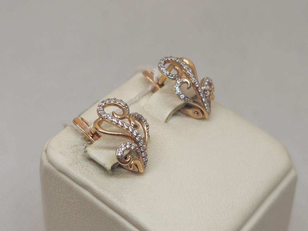 СКМИ585 СЕРЬГИ С КАМНЯМИ (Au 585)