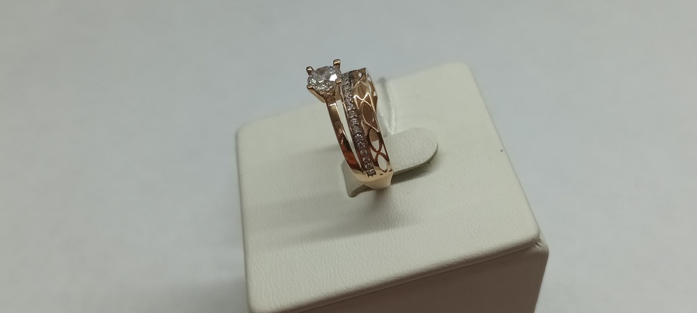 КОЛКМИ585 КОЛЬЦО С КАМНЯМИ (Au 585)
