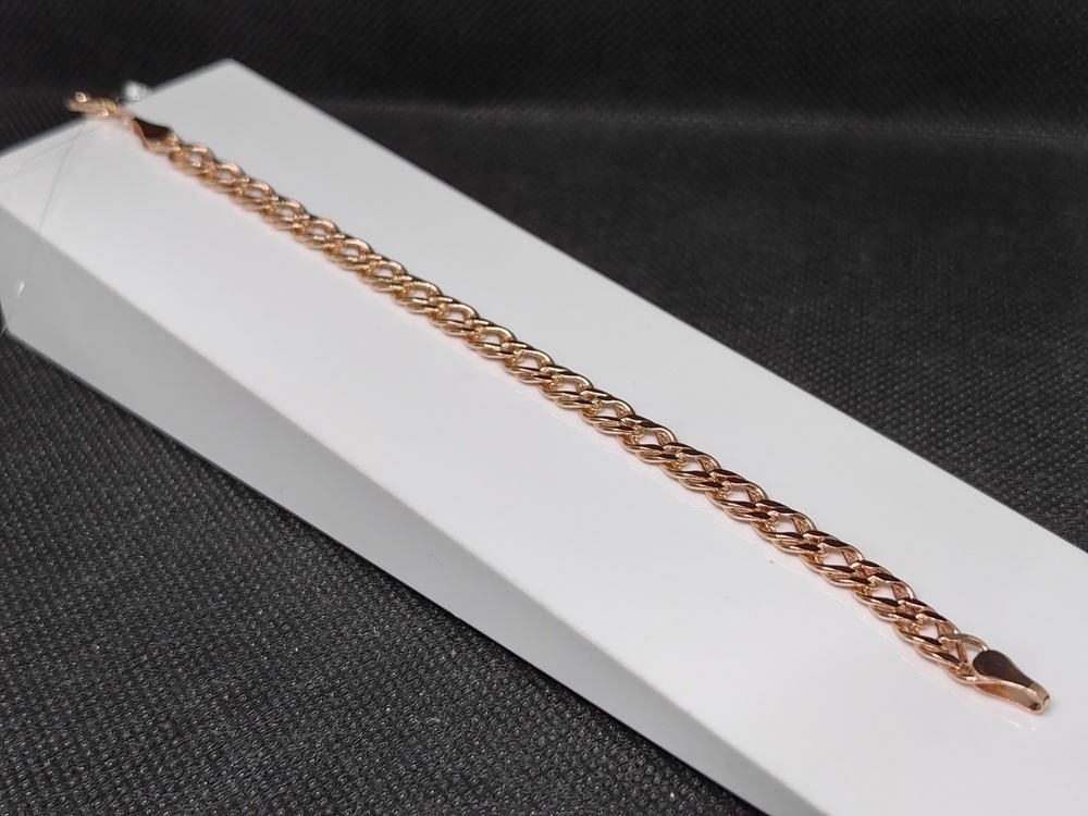 7100154П-17 БРАСЛЕТ ПУСТОТЕЛЫЙ Ромб двойной (Au 585)