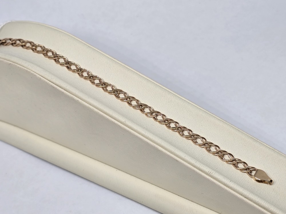 БРАСЛЕТ ПУСТОТЕЛЫЙ Ромб двойной Au 585