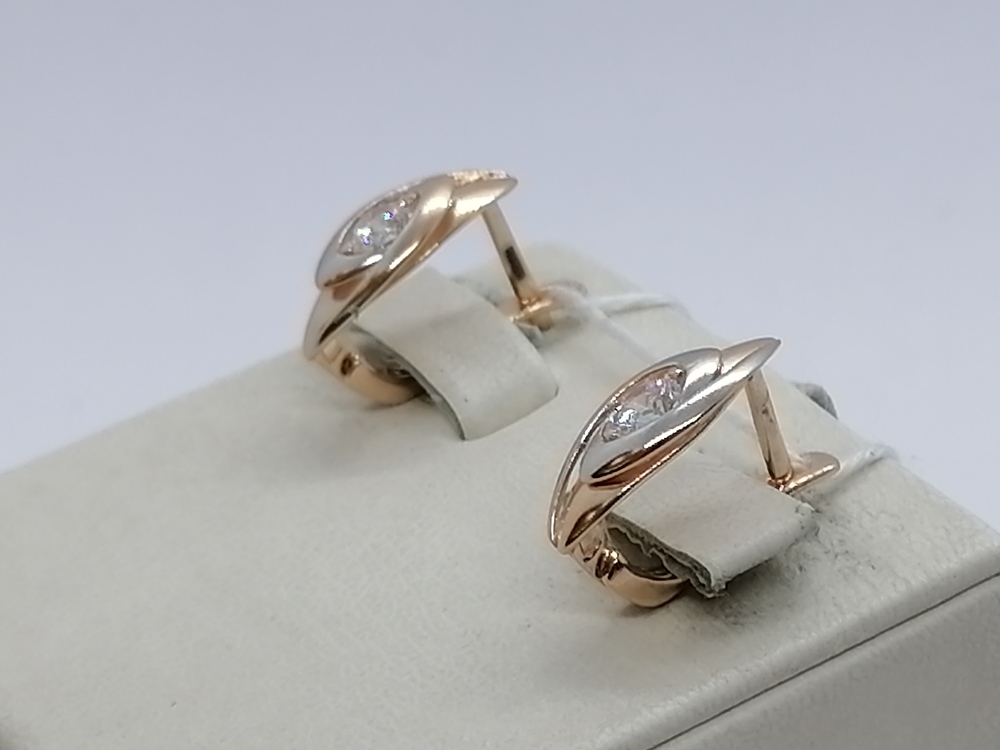 СКМ585 СЕРЬГИ С КАМНЕМ (Au 585)