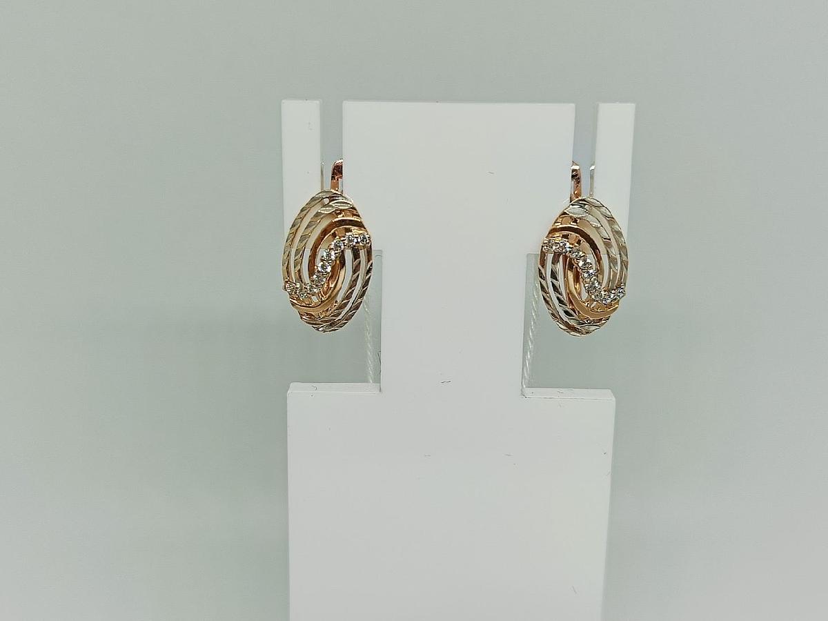 СКМИ585 СЕРЬГИ С КАМНЯМИ (Au 585)