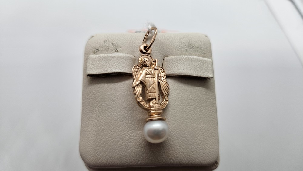 ПОДИКМ585 ПОДВЕСКА ИКОНА С КАМНЕМ (Au 585)