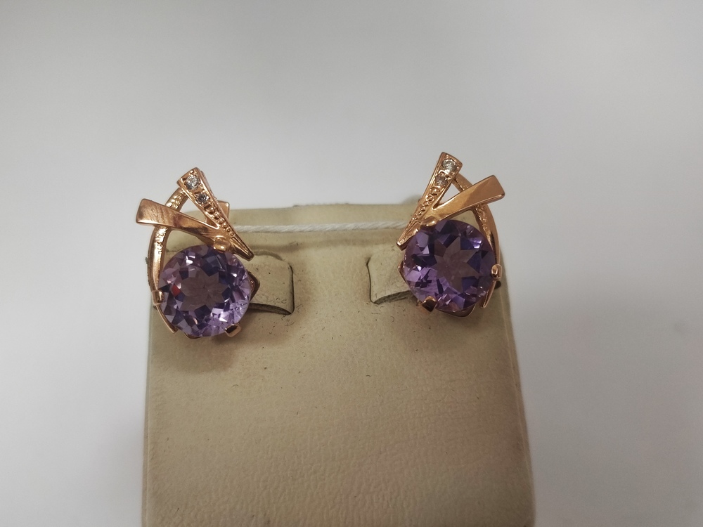 СКМИ585 СЕРЬГИ С КАМНЯМИ (Au 585)