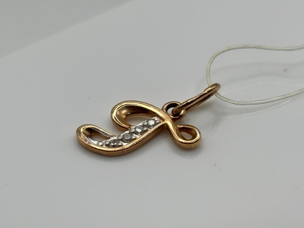 5770 "Г" ПОДВЕСКА БУКВА Г с камнями (Au 585)