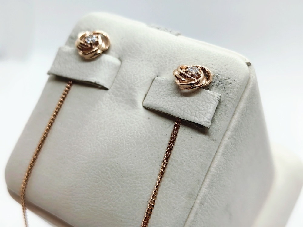 СЕРЬГИ ПРОДЕВКИ с камнем (Au 585)