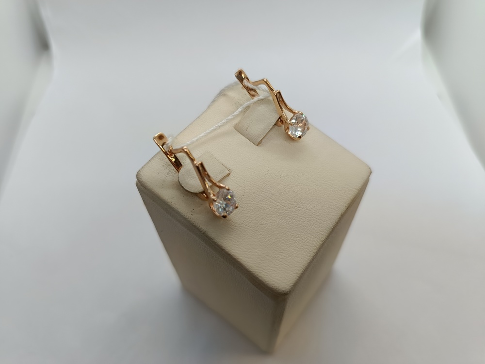 СКМ585 СЕРЬГИ С КАМНЕМ (Au 585)