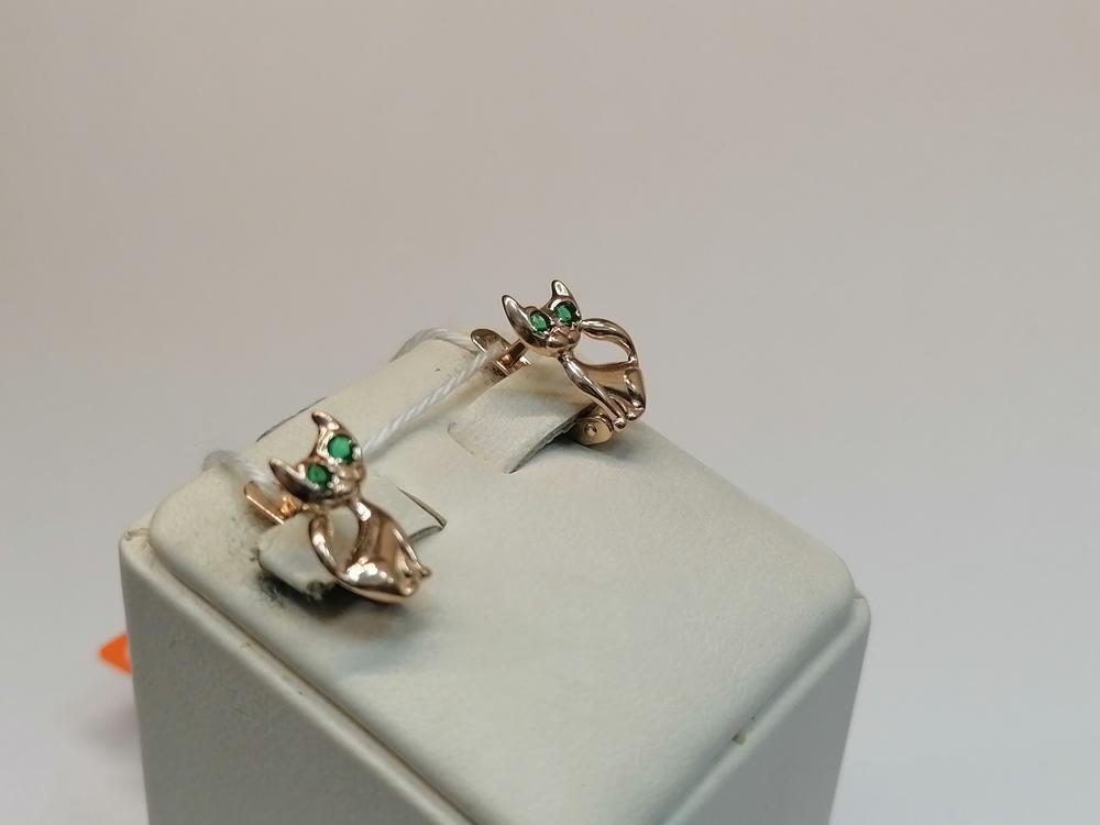 СКМИ585 СЕРЬГИ С КАМНЯМИ (Au 585)