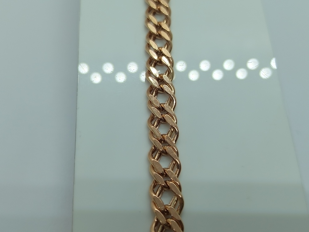 БРАСЛЕТ ПУСТОТЕЛЫЙ Ромб двойной Au 585