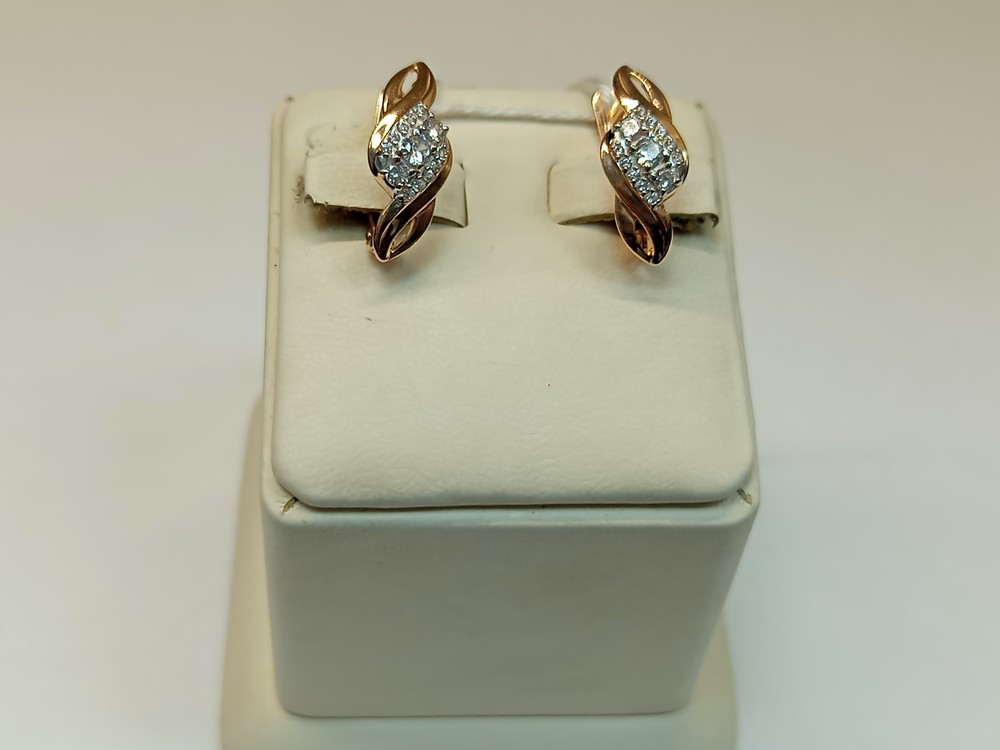 СКМИ375 СЕРЬГИ С КАМНЯМИ (Au 375)