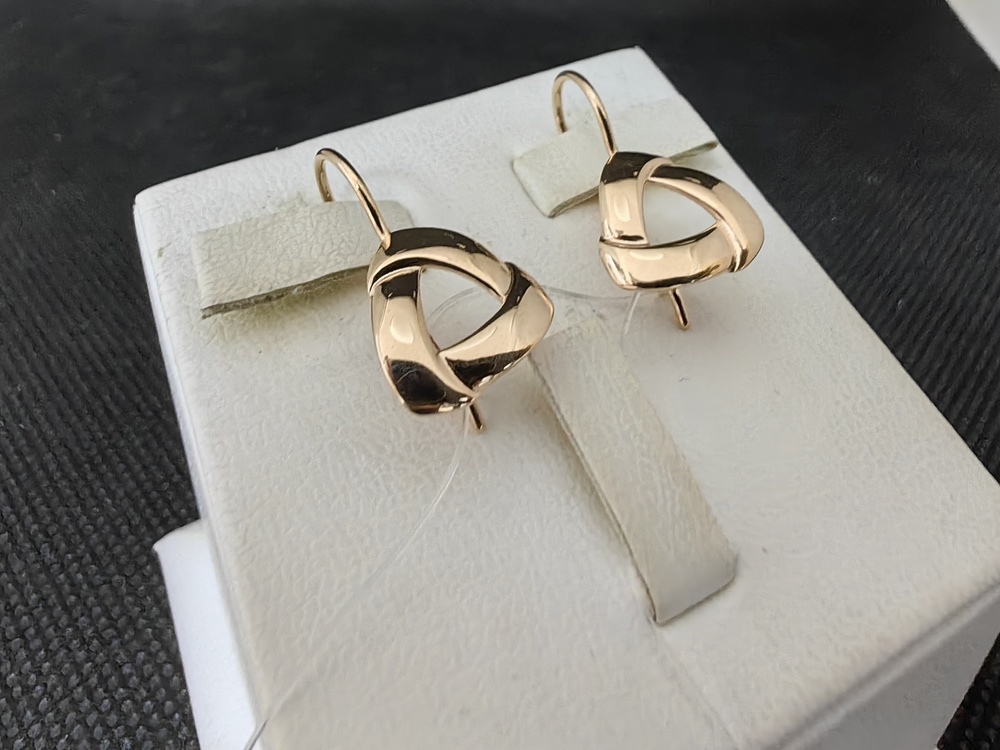 22074 СЕРЬГИ ПЕТЕЛЬКА без камня (Au 585)