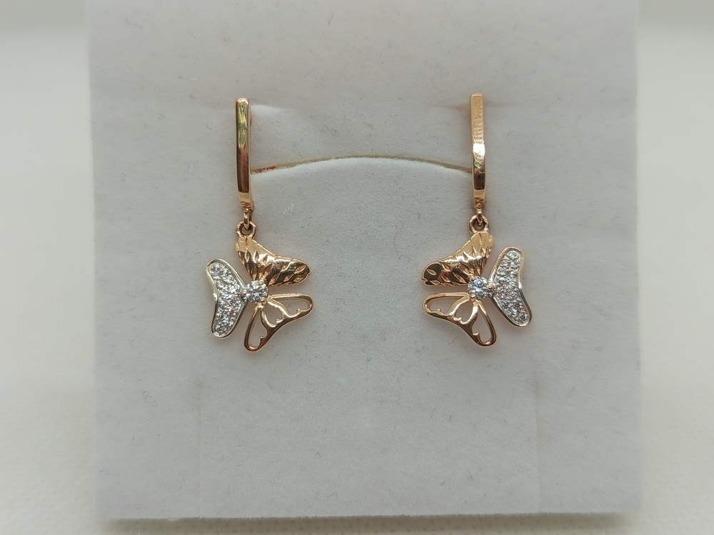 СКМИ585 СЕРЬГИ С КАМНЯМИ (Au 585)