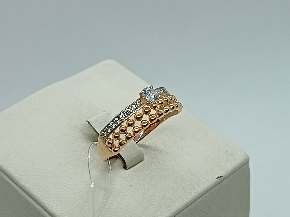 КОЛЬЦО С КАМНЯМИ (Au 585)