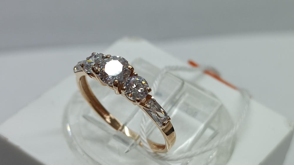 КОЛЬЦО С КАМНЯМИ (Au 585)