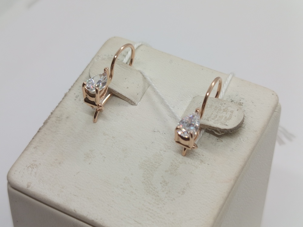 СКМ585 СЕРЬГИ С КАМНЕМ (Au 585)