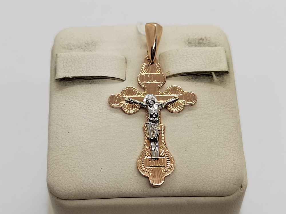 8019р ПОДВЕСКА КРЕСТ (Au 585)