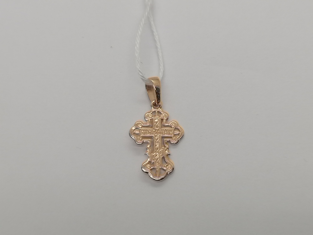 ПОДВЕСКА КРЕСТ БЕЗ КАМНЯ (Au 585)
